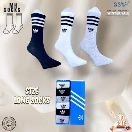 Adidas  Long Size Socks Combo Pack (6 Pair in 1 Box)