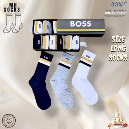 Boss Long Size Socks Combo Pack (6 Pair in 1 Box)