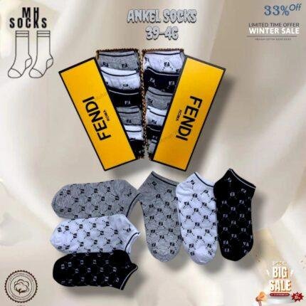 Fendi Ankle Socks Combo Pack (6 Pair in 1 Box)