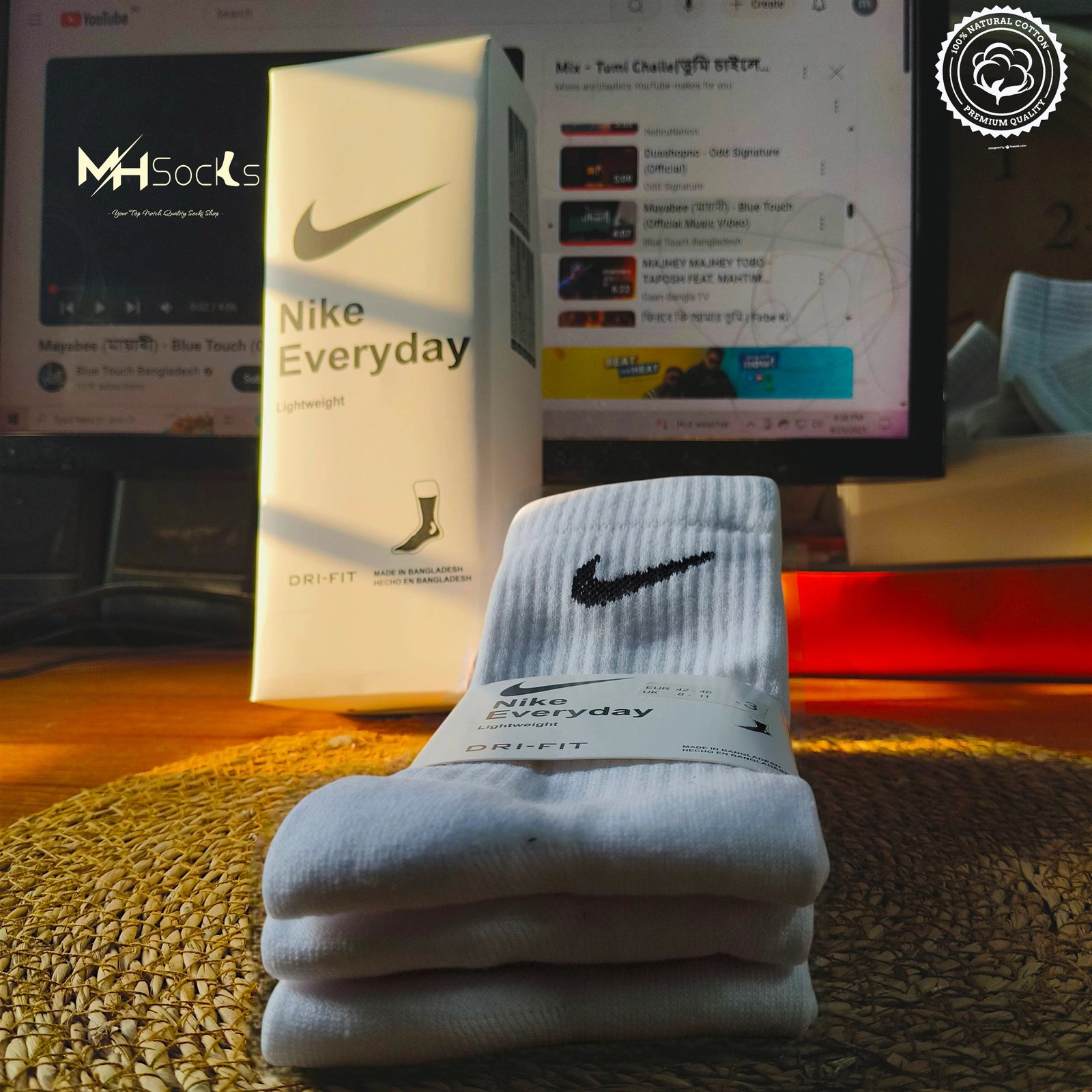 Long White Socks Combo Pack (3 Pair in 1 Box)
