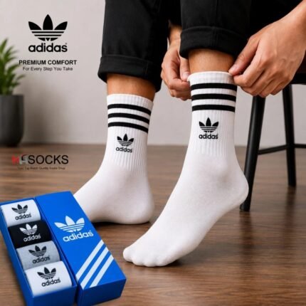 Adidas  Long Size Socks Combo Pack (6 Pair in 1 Box)