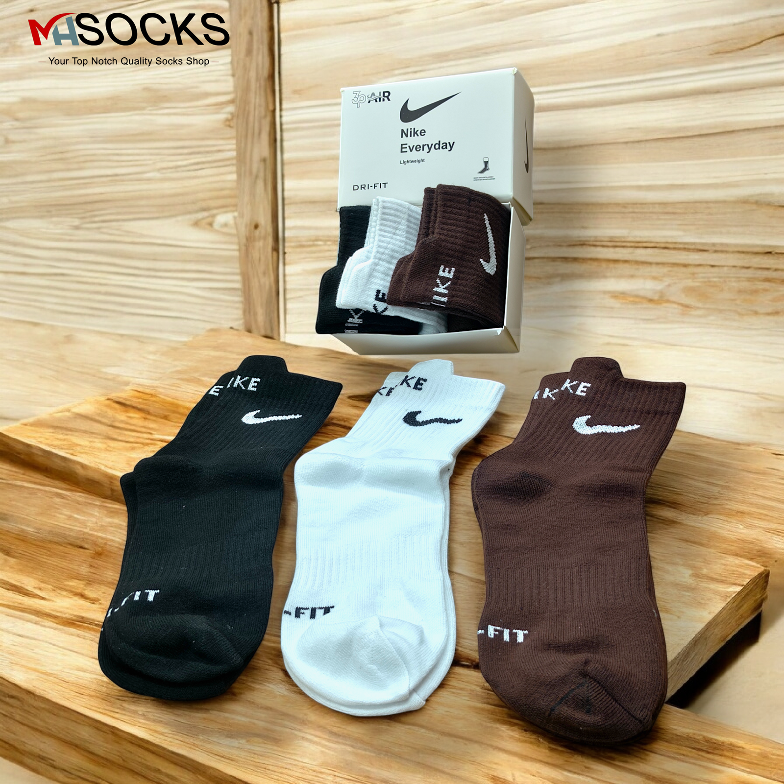 Mid Crew Socks Combo Pack (3 Pair in 1 Box)