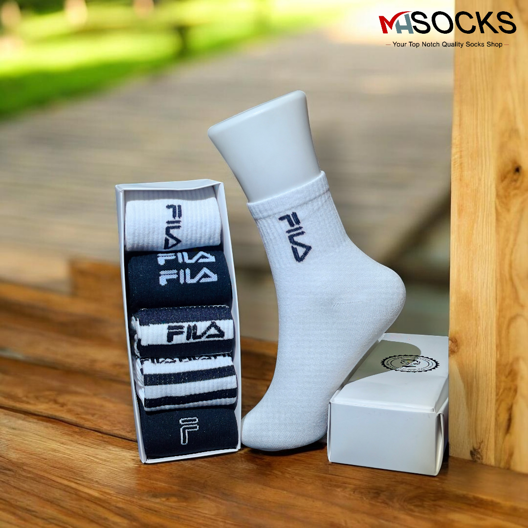 Fila Mid craw Socks Combo Pack (5 Pair in 1 Box)