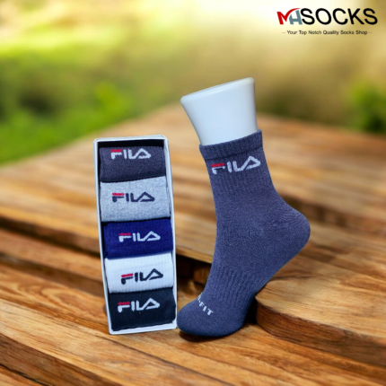 FiLa Mid crew Socks Combo Pack (5 Pair in 1 Box)