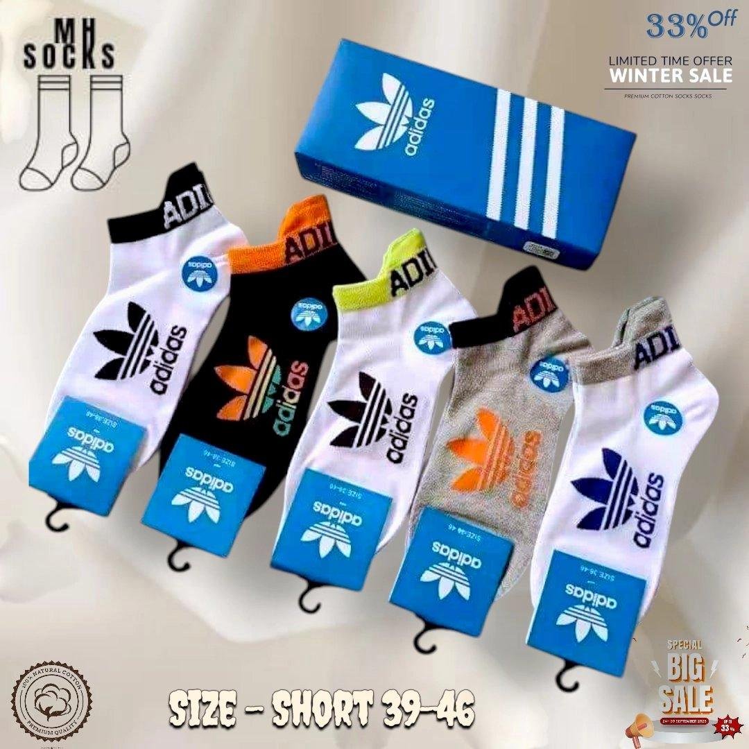 Adidas Short Socks Combo Pack (5 Pair in 1 Box)