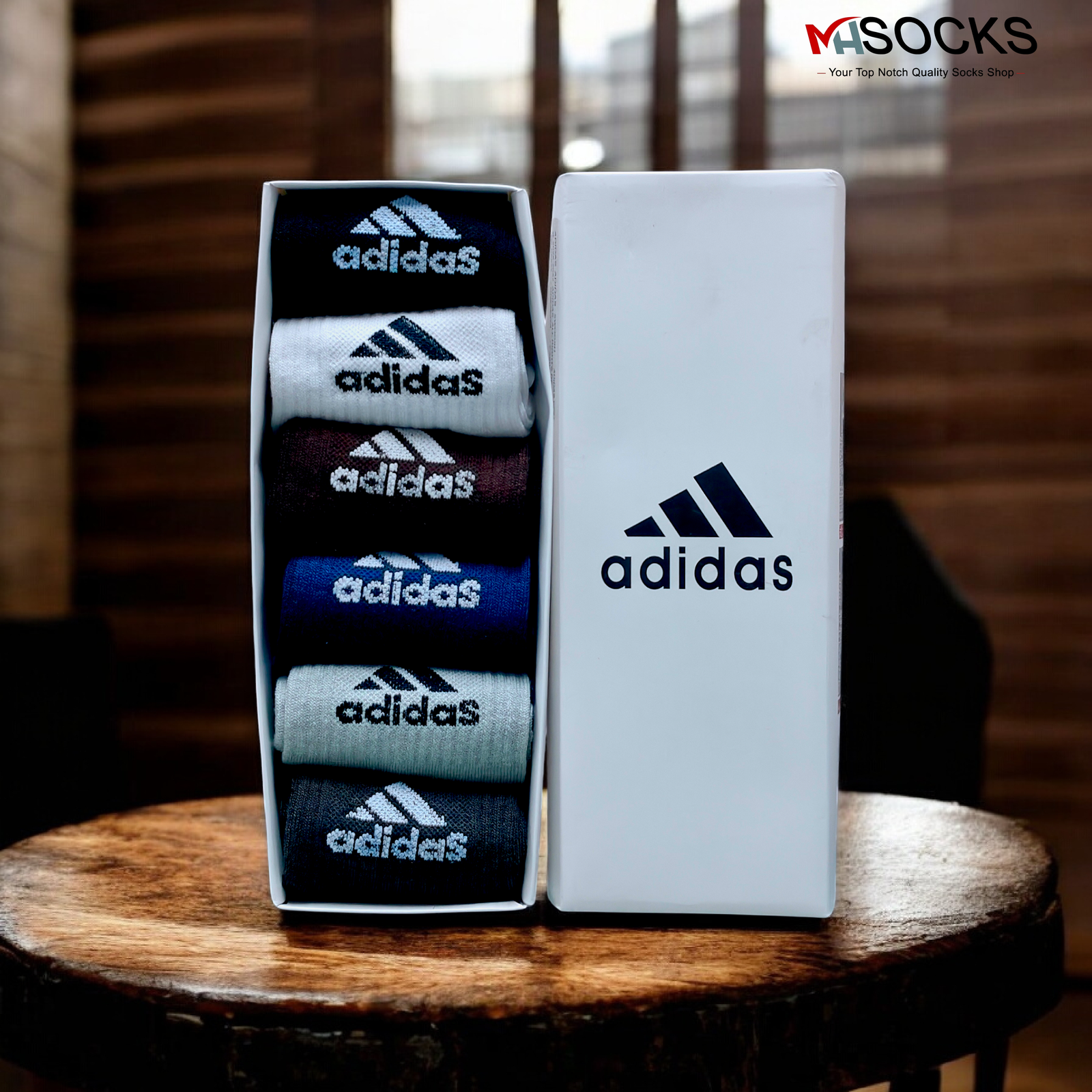 Adidas Mid crew Socks Combo Pack (6 Pair in 1 Box)