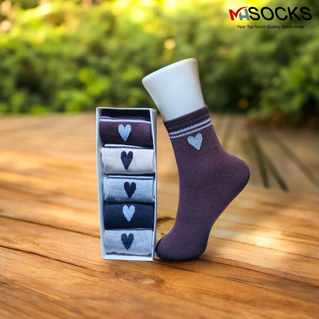 Love Mid Crew  Socks Combo Pack (6 Pair in 1 Box)