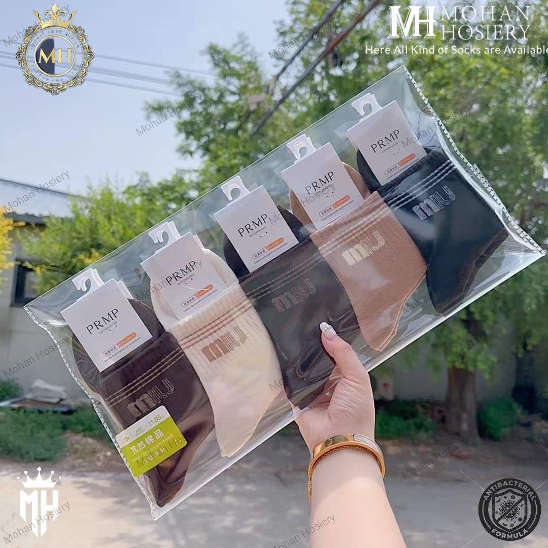 MIU❤️‍🔥 MId craw Socks Combo Pack (5 Pair in 1 Box)