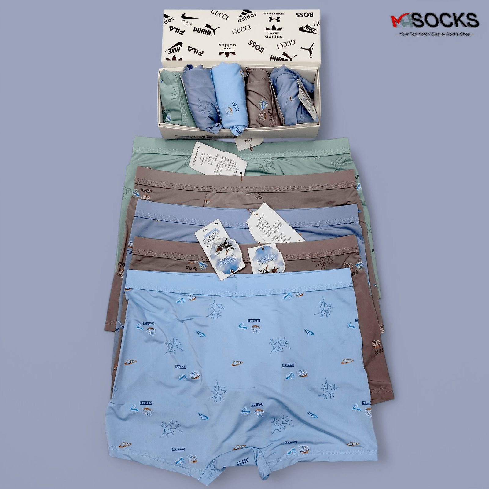 Lightweight🩲 Silk   Underware combo packs( 5 pis &1pair socks free😍)