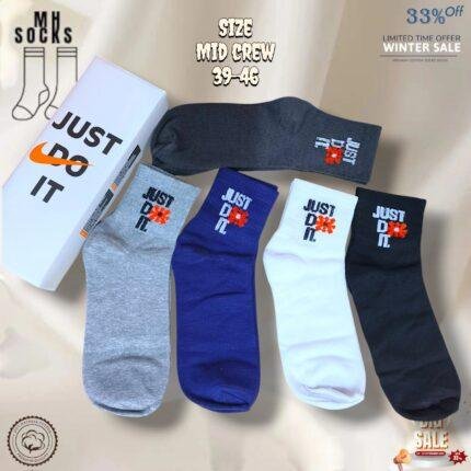 Mid crew Socks Combo Pack (5 Pair in 1 Box)