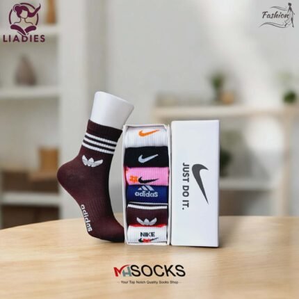 Mid crew Socks Combo Pack (6 Pair in 1 Box)🔥🔥