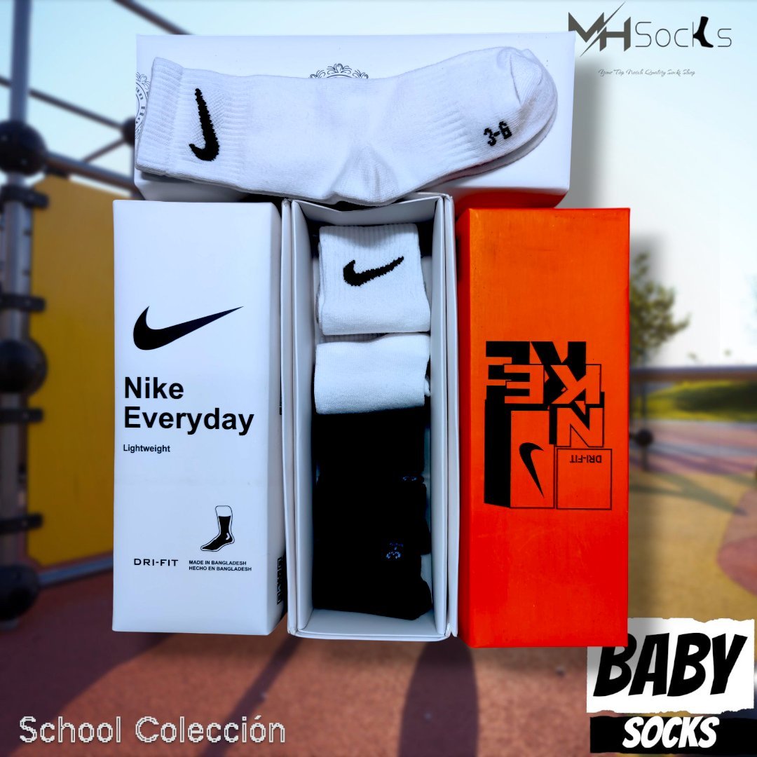 3-6 years  School  Baby Long Socks Combo Pack (6 Pair 1Box)