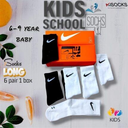 6-9 years  School  Baby Long Socks Combo Pack (6 Pair 1Box)