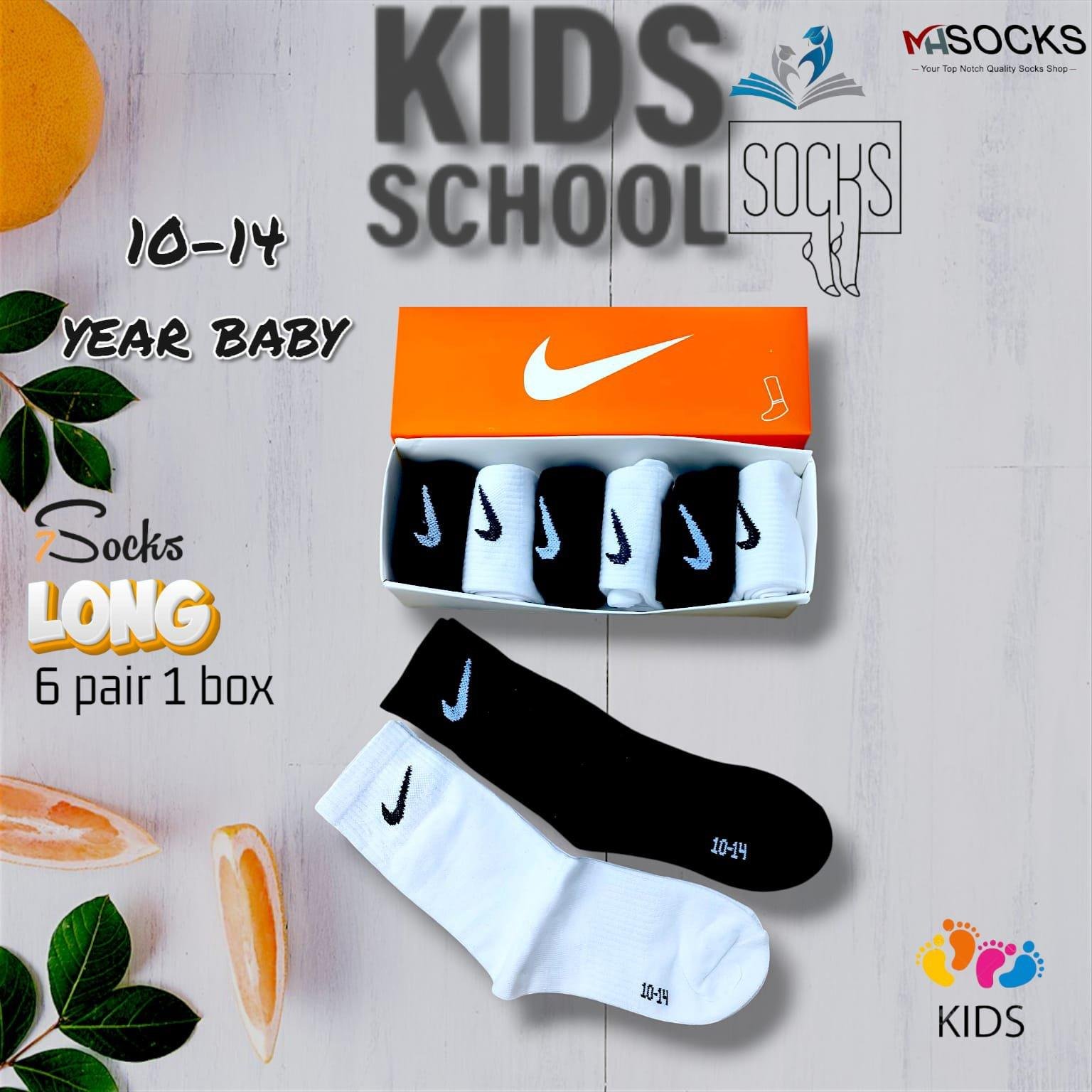 10-14 years  School  Baby Long Socks Combo Pack (6 Pair 1Box)