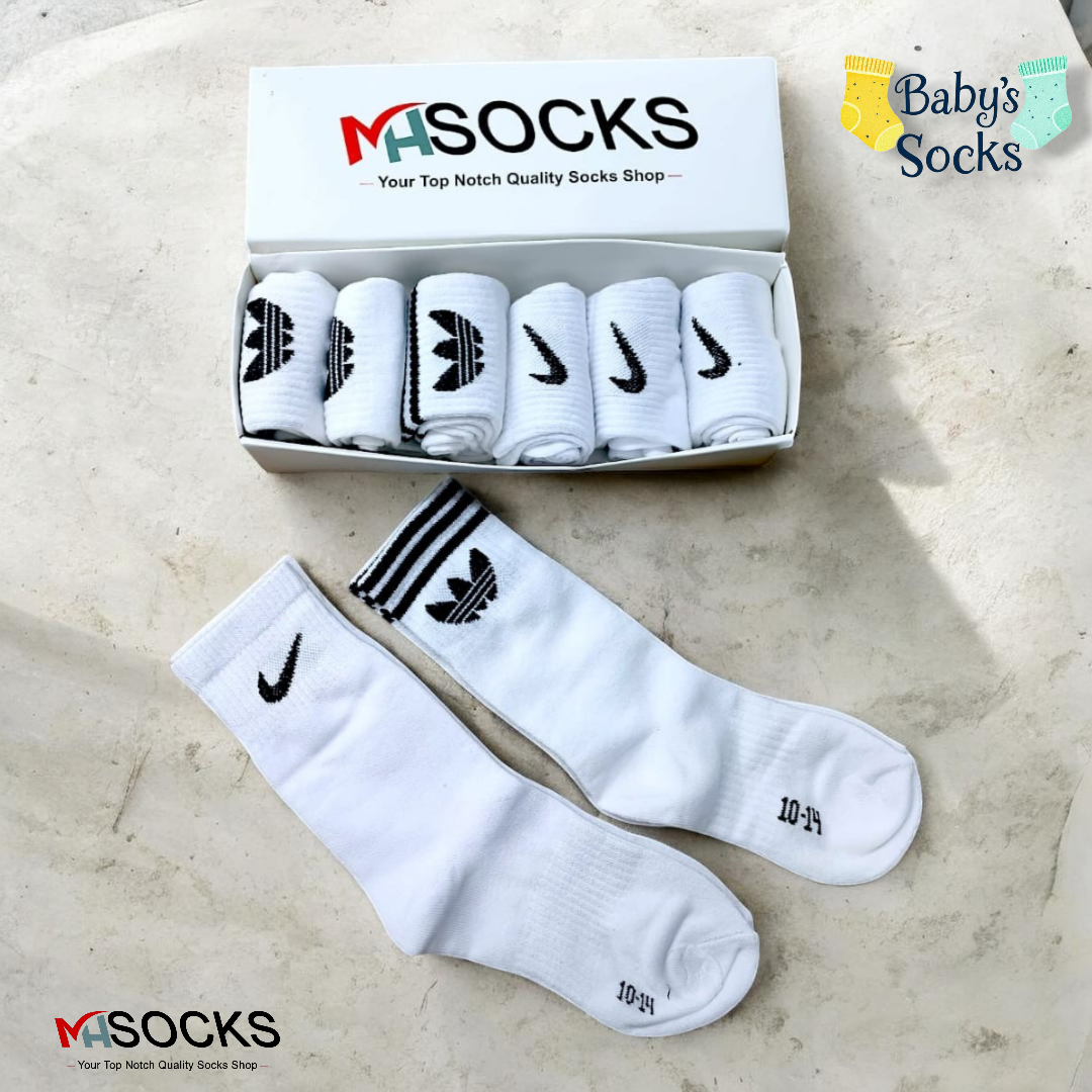 10-14 years  School  Baby Long Socks Combo Pack (6 Pair 1Box)