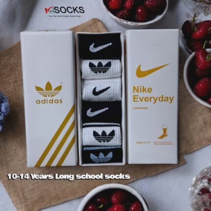 10-14 years Nike&Adidas mix  School  Baby Long Socks Combo Pack  (12Pair 2Box)