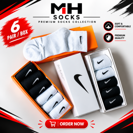 Everyday Nike Short Socks Combo Pack (6Pair in 1 Box)